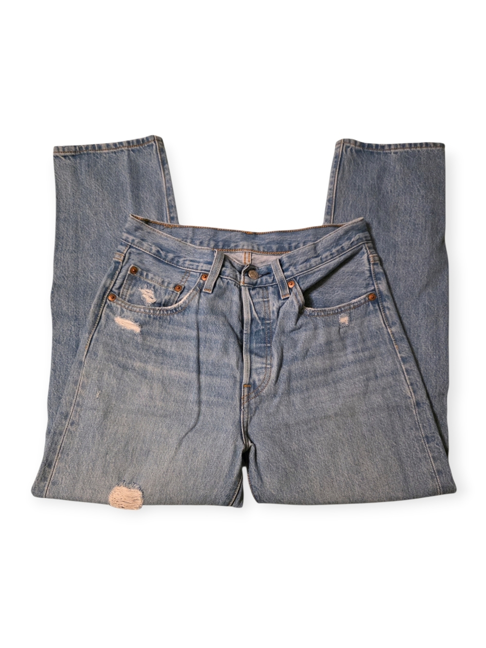 Levi’s 501 Jeans – Light Wash Distressed – Size W26 L26